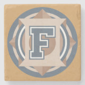 "F"-Initiaal Stenen Onderzetter (Voorkant)
