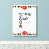 F Initial Gem Design Canvas Afdruk (Insitu (Houten vloer))