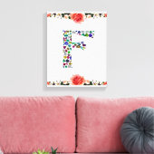 F Initial Gem Design Canvas Afdruk (Insitu (Woonkamer))
