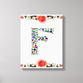 F Initial Gem Design Canvas Afdruk (Voorkant)