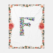 F Initial Gem Design Fleece Deken (Voorkant)