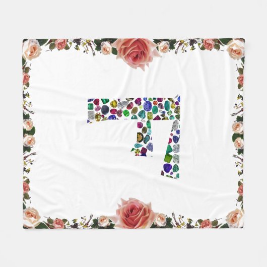 F Initial Gem Design Fleece Deken (Voorkant (Horizontaal))