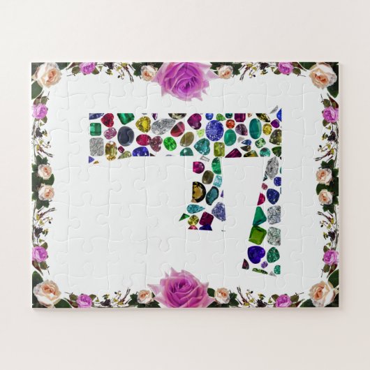 F Initial Gem Design Legpuzzel (Horizontaal)