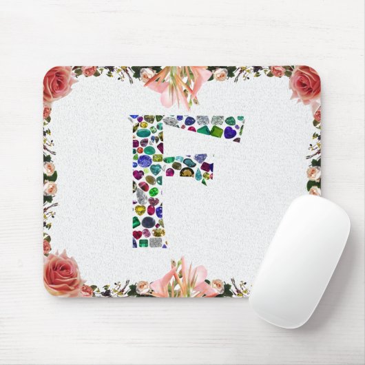 F Initial Gem Design Muismat (Met muis)