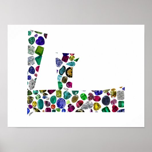 F Initial Gem Design Poster (Voorkant)