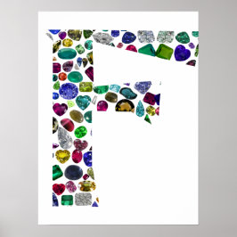 F Initial Gem Design Poster