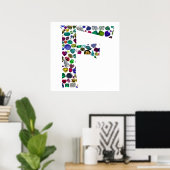 F Initial Gem Design Poster (Thuiskantoor)