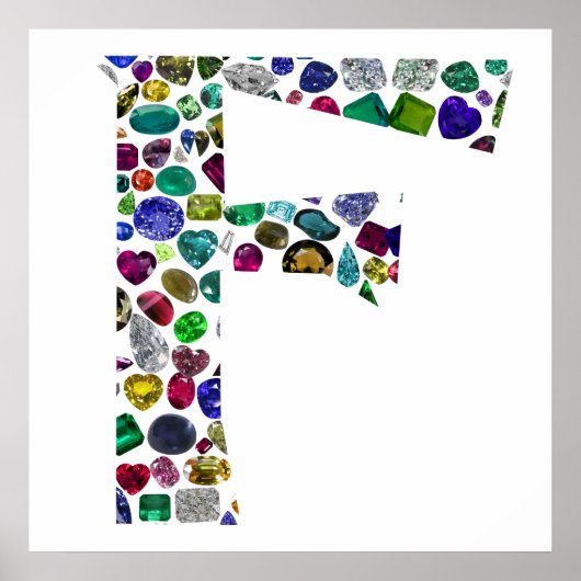 F Initial Gem Design Poster (Voorkant)