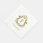 F Initiële Gouden Kuif Servet (Hoek)