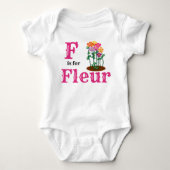 F is de naam van Fleur baby girl Romper (Voorkant)