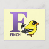 F is voor Finch Briefkaart (Voorkant)