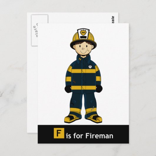 F is voor Fireman Briefkaart (Voorkant / Achterkant)