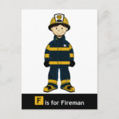 F is voor Fireman Briefkaart (Voorkant)