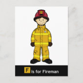 F is voor Fireman Briefkaart (Voorkant)