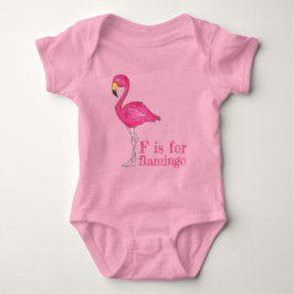 F is voor Flamingo Pink Flamingoes Tropical Bird Romper