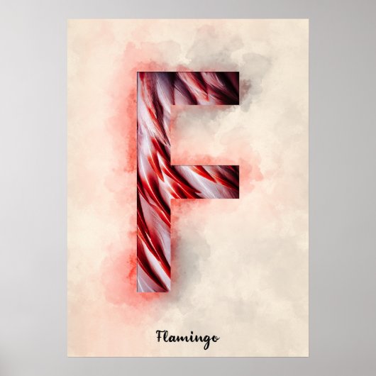 F is voor Flamingo Poster (Voorkant)
