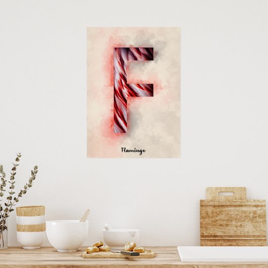F is voor Flamingo Poster (Keuken)