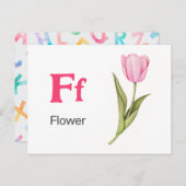 F is voor Flower - Alphabet Flash Kaart (Voorkant / Achterkant)