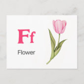F is voor Flower - Alphabet Flash Kaart (Voorkant)