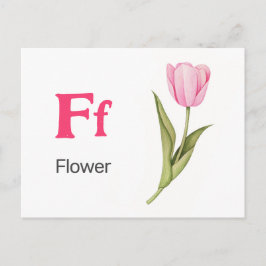 F is voor Flower - Alphabet Flash Kaart