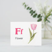 F is voor Flower - Alphabet Flash Kaart (Staand voorkant)