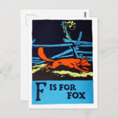 F is voor Fox ABC 1923 Alfabet Briefkaart (Voorkant / Achterkant)