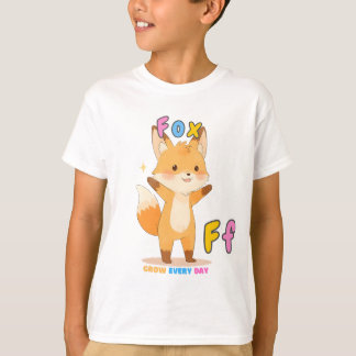"F is voor Fox" Alphabet T-shirt - elke dag groeie