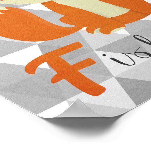 F is voor Fox Nursery Wall Art Poster (Hoek)