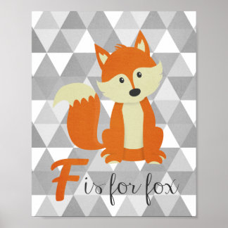 F is voor Fox Nursery Wall Art Poster