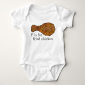 F is voor Fried Chicken Leg Drumstick Alphabet Foo Romper (Voorkant)