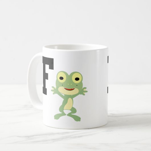 F is voor Frogman Koffiemok (Voorkant links)