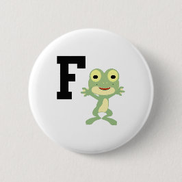 F is voor Frogman Ronde Button 5,7 Cm