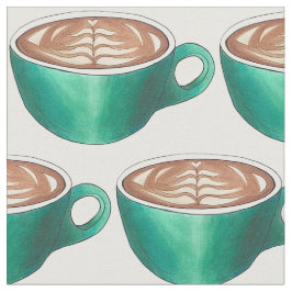 F is voor platte witte latte cappuccino koffiekopj stof