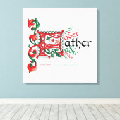 F is voor Vader Canvasprint Canvas Afdruk (Insitu (Houten vloer))