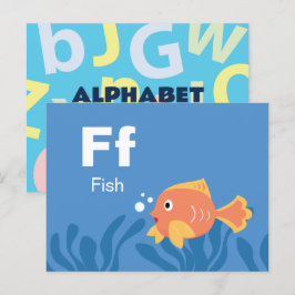 F is voor vis - Alphabet Flash Kaart