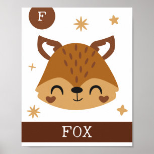F is voor Vos, Peuterkamer, Slaapkamer, Kinderen M Poster