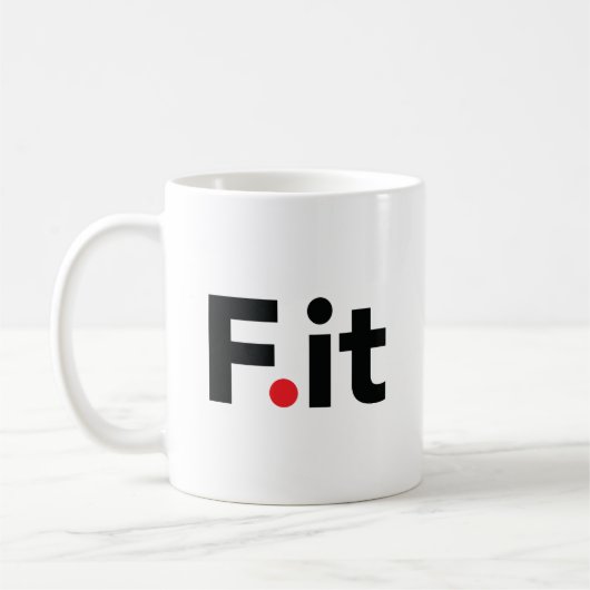 F IT Anti Fitness Quote Koffiemok (Links)
