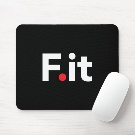 F IT Anti Fitness Slogan Muismat (Met muis)