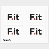 F IT Anti Fitness Slogan Rechthoekige Sticker (Vel)