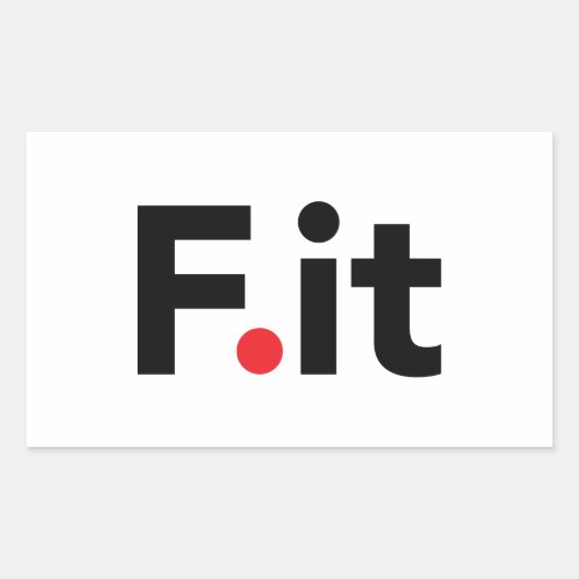 F IT Anti Fitness Slogan Rechthoekige Sticker (Voorkant)