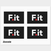 F IT Anti Fitness Slogan Rechthoekige Sticker (Vel)