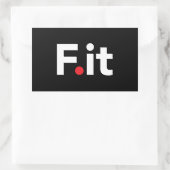 F IT Anti Fitness Slogan Rechthoekige Sticker (Tas)