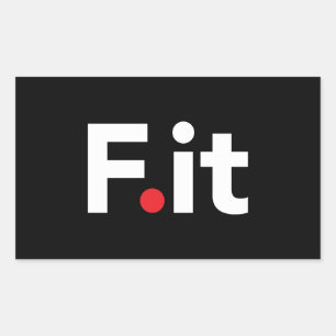 F IT Anti Fitness Slogan Rechthoekige Sticker