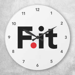F IT Anti Fitness Slogan Ronde Klok