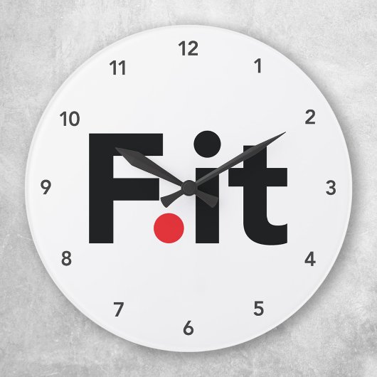 F IT Anti Fitness Slogan Ronde Klok
