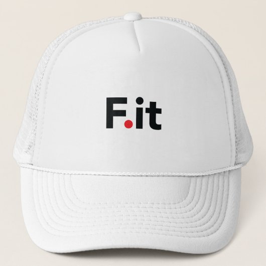 F IT Anti Fitness Slogan Trucker Pet (Voorkant)