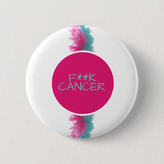 F***K KANKERborst/ovariumkanker Ronde Button 5,7 Cm (Voorkant)