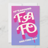 F_K Rond en ontdek wit op roze typografie Feestdagenkaart (Voorkant)