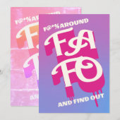 F_K Rond en ontdek wit op roze typografie Feestdagenkaart (Voorkant / Achterkant)