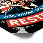 F. Kennedy Grappig Patriottisch Toilet Meme 4th va Poster (Hoek)